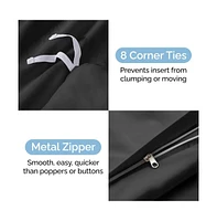 Premium Microfiber Duvet Cover Set - King Black