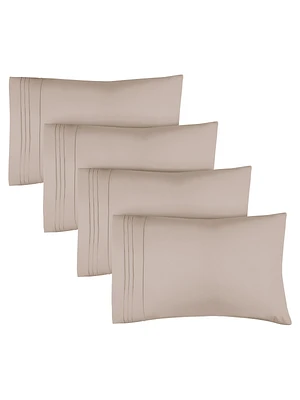 Pillowcase Set of 4 Soft Double Brushed Microfiber