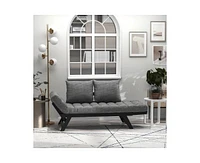 Slickblue 3 1 Convertible Sofa Chaise Lounger Bed with 2 Large Pillows