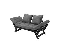 Slickblue 3 1 Convertible Sofa Chaise Lounger Bed with 2 Large Pillows