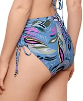 Salt + Cove Juniors' Printed Shirred High-Waist Bikini Bottoms, Exclusively at Macy's