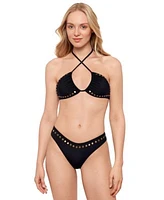 Salt Cove Juniors Studded Convertible Bikini Top Hipster Bottoms Exclusively At Macys