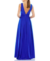 Mac Duggal Women's Jersey Plunge Neck Evening Gown