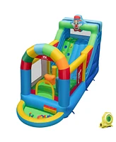 Gouun Inflatable Bounce House Obstacle Course with Ball Pit and Silde with 735W Blower