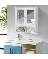 Slickblue Bathroom Wall Medicine Cabinet with Mirror and Open Shelf