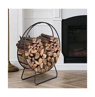 Slickblue Indoor/Outdoor Round Firewood Log Rack for Efficient Storage