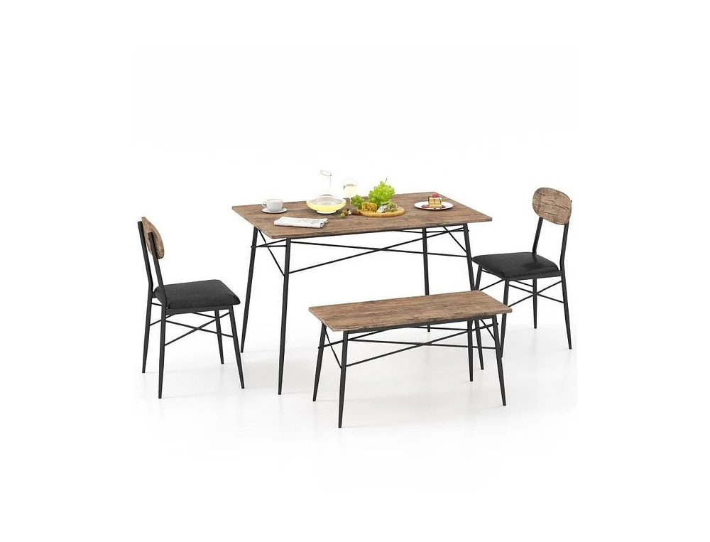 Slickblue Modern 4-Piece Dining Set with Table and Chairs for Stylish Dining Spaces