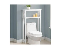 Slickblue Solid Wood Over-the-Toilet Storage Rack with 1 Shelf for Space-Saving Organization