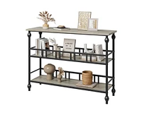 gaomon Console Table, 3-Tier Sofa Tables Narrow Entryway Table with Storage