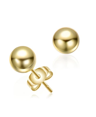 GiGiGirl 14k Gold Plated Round Ball Stud Earrings