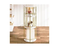 gaomon Console Table Gold Sofa Tables Narrow Entryway Table with Storage and Shelves