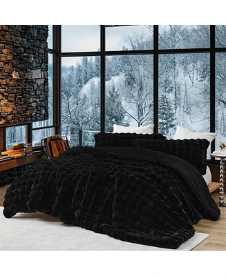 Coma Inducer Snowball Chunky Bunny Oversized Comforter Set - Black