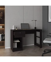 Tolsona Desk, 1 Drawer, 2 Shelves, Black