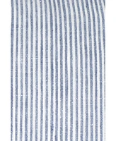 Anaya Home Blue Pinstripe Fringe Linen Pillow