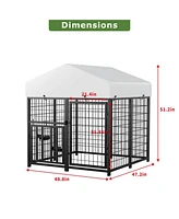 Lovmor Stainless Steel Dog Kennels,Panel Metal Yard Kennel, for Dog