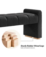 Hulala Home Jorge Modern Bench with Sturdy Rubber Wood Legs