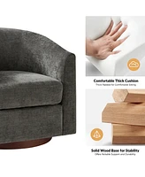 Hulala Home Victor Modern Swivel Barrel Chair with Solid Wood Base