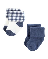 Touched by Nature Baby Boys Organic Cotton Socks, Farmers Market, 0-6 Months