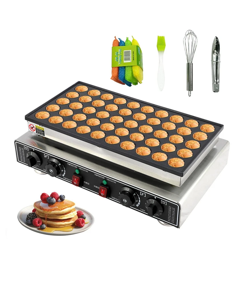 gaomon 50 Pcs Mini Pancakes Maker Machine,110V Mini Dutch Pancake Maker,1800W Commercial Electric Nonstick Waffle Maker Machine for Home and Restauran