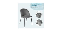 Slickblue Set of 2 Modern Velvet Upholstered Dining Chair with Metal Legs