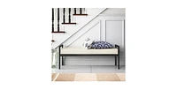 Slickblue Modern Industrial Bed Bench with Velvet Cushion and Metal Frame for Stylish Bedroom Seating