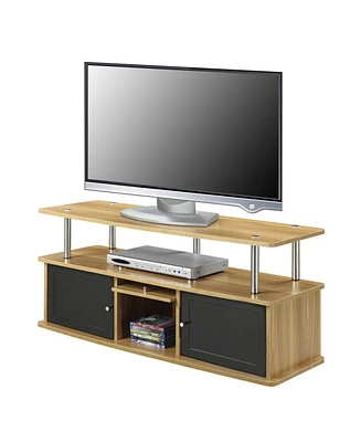 Slickblue Modern Tv Stand in Light Wood Finish with Storage and Sleek Design