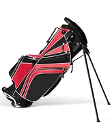 Gymax Golf Stand Bag 6 Way Divider Golf Carry Bag w/ Straps & 7 Storage Pockets