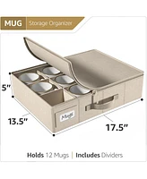 Sorbus Hard Shell Coffee Mug Storage Case - Stylish & Protective Storage for 12 Mugs/Glassware, Compact Design