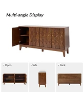 Hulala Home Olympia Mid-Century 60” Wide Sideboard with Adjustable Legs