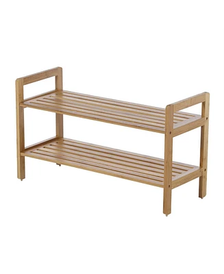 Slickblue Modern 2-Shelf Shoe Rack - Compact Storage Organizer for Entryway