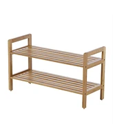 Slickblue Modern 2-Shelf Shoe Rack - Compact Storage Organizer for Entryway