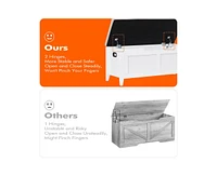 gaomon Storage Chest, Storage Trunk with Cushion Seat, 2 Safety Hinges, Storage Bench, Wooden Storage Organizer, Shoe Bench for Entryway, Bedroom
