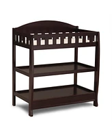 Slickblue Modern Wooden Baby Changing Table with Safety Rail, Pad, and Strap Secure Stylish