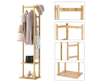 Unho Bamboo Freestanding Cloth Rack: Multi-functional Clothes Stand with Solid Base