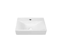 DeerValley 18'' x 12'' White Rectangular Ceramic Wall Mount Bathroom Sink with Faucet Hole