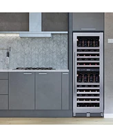 Newair Estate 24 inch 160 Bottle Wine Fridge Dual Zone in Stainless Steel