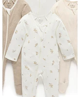 Purebaby Baby Zip Coverall 4 Pack