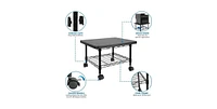 Slickblue Multipurpose Metal 2-Tier Mobile Under Desk Printer Stand Cart w/ Casters