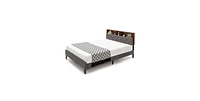 Slickblue Velvet Upholstered Platform Bed with Storage Headboard