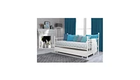 Slickblue Metal Daybed Frame with Roll-Out Trundle Bed for Extra Sleeping Space