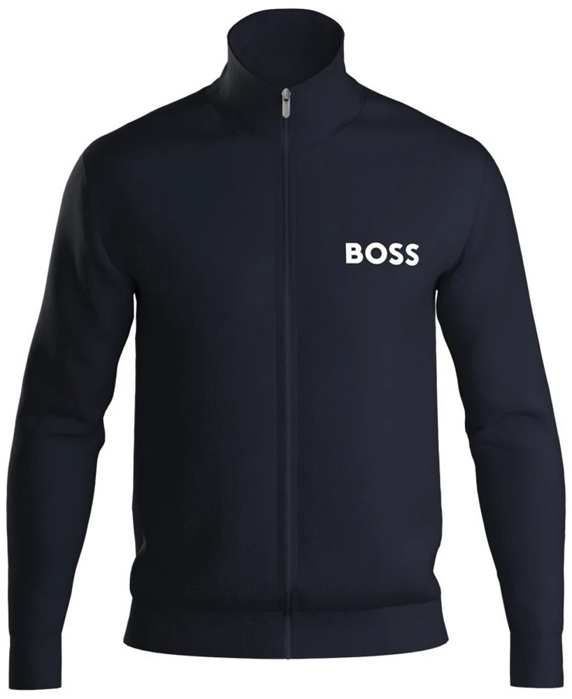 Hugo Boss Men's Ease Logo-Print Full-Zip Terry Jacket