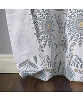Janelle Medallion Floral Semi-Sheer Grommet Curtain Panel