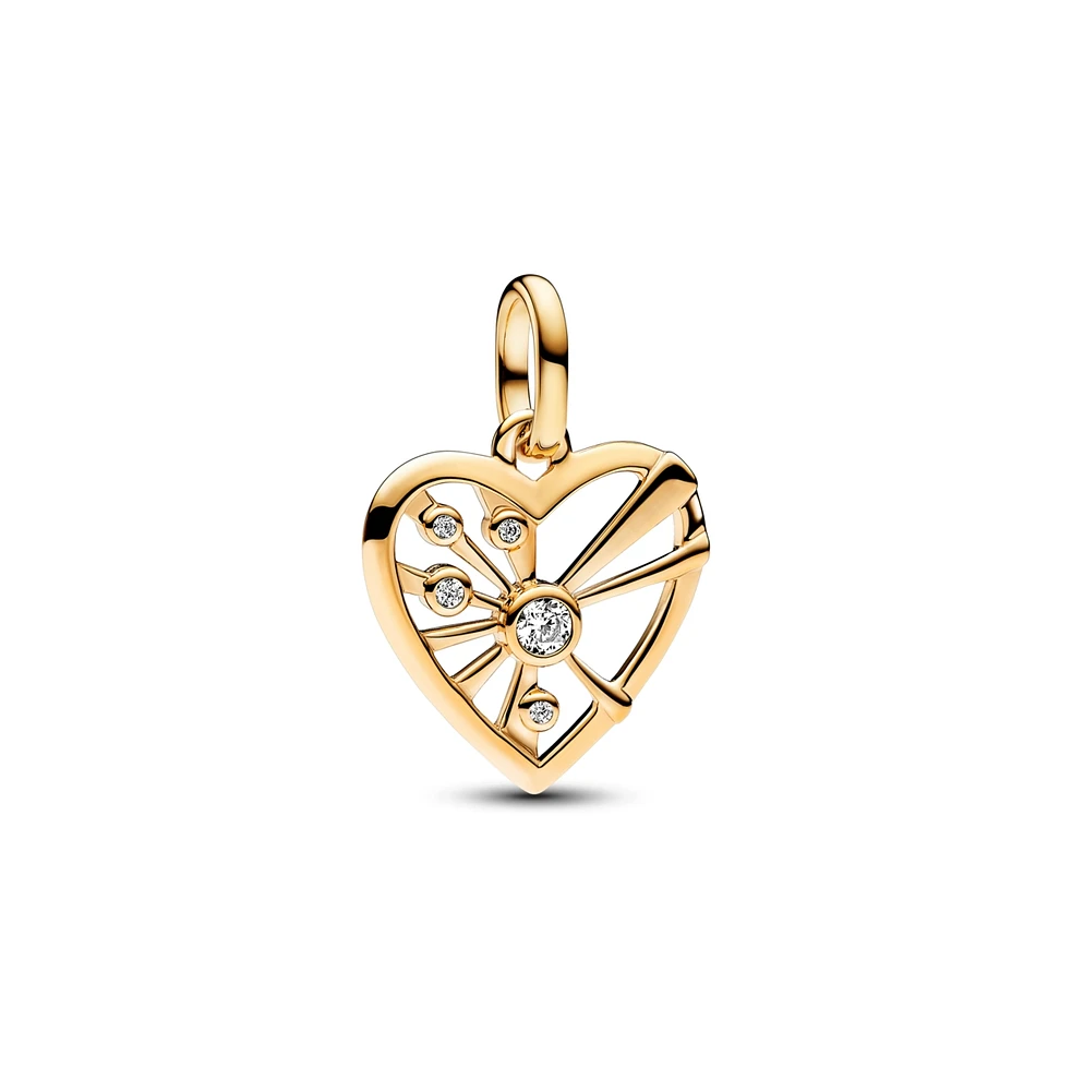 Pandora Heart and Rays Clear Medallion Charm