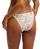 Cotton On Women's Tiger-Print Side-Tie Brazilian Bikini Bottoms