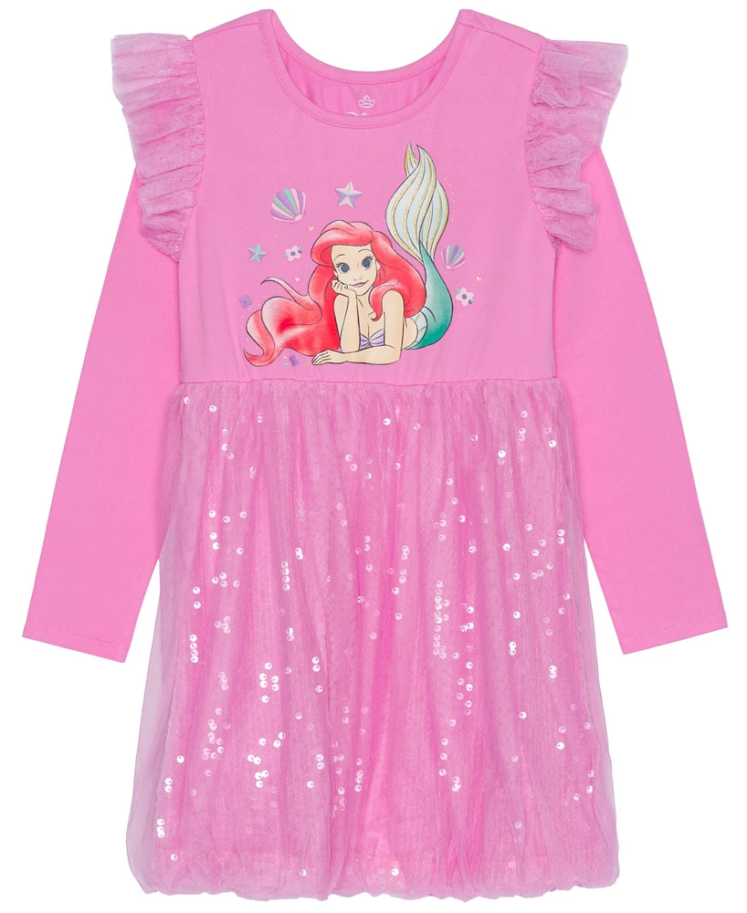 Disney Toddler & Little Girls Ariel Smile Long-Sleeve Dress