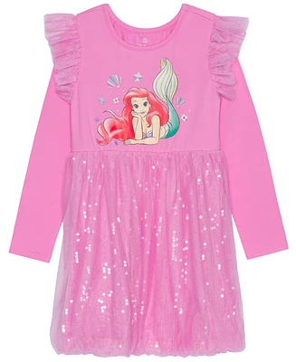 Disney Toddler & Little Girls Ariel Smile Long-Sleeve Dress