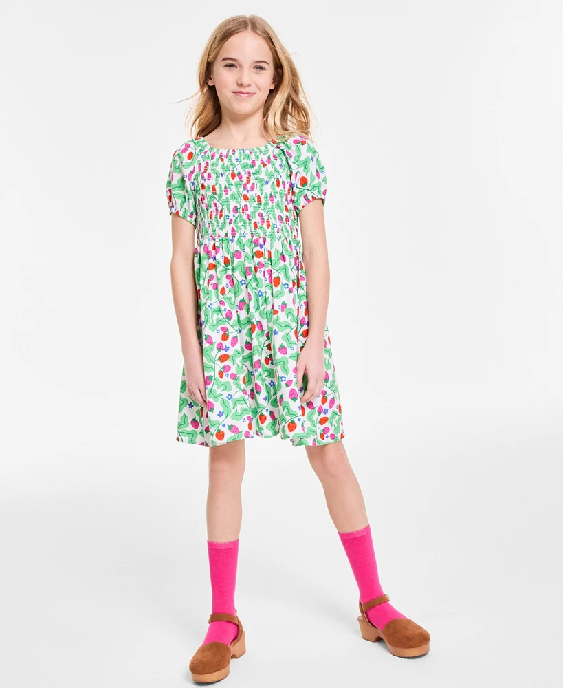 Epic Threads Girls Berry Puff Sleeve Smocked Dress