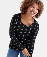 Style & Co Women's Printed Scoop Neck Long-Sleeve T-Shirt, Exclusively at Macy's