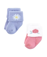 Touched by Nature Baby Girls Organic Cotton Socks, Flower Market, Months