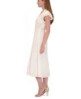julia jordan Women's Flutter-Sleeve Tie-Waist Midi Dress